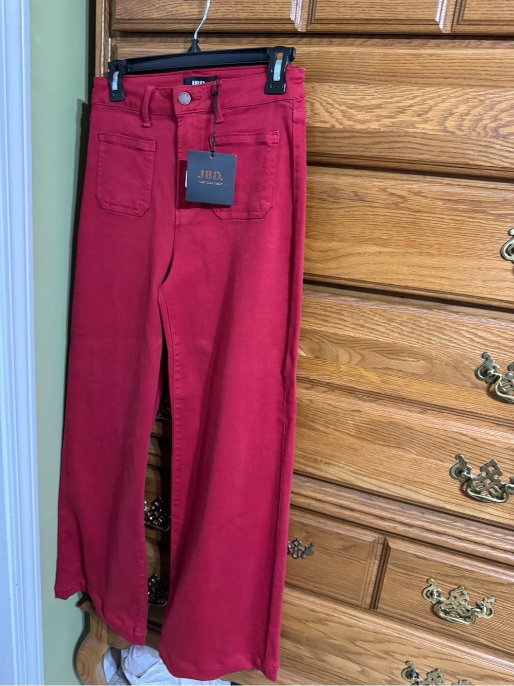 Just Black Red Wide-Leg Jeans